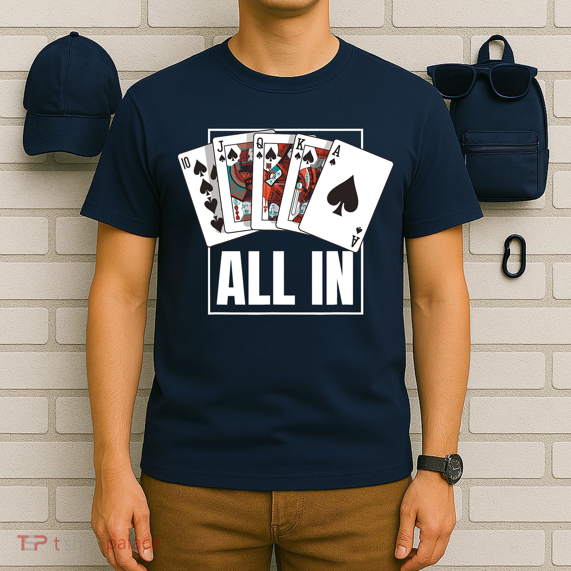Poker Shirt Royal Flush All In Poker Player Texas Holdem T-Shirt