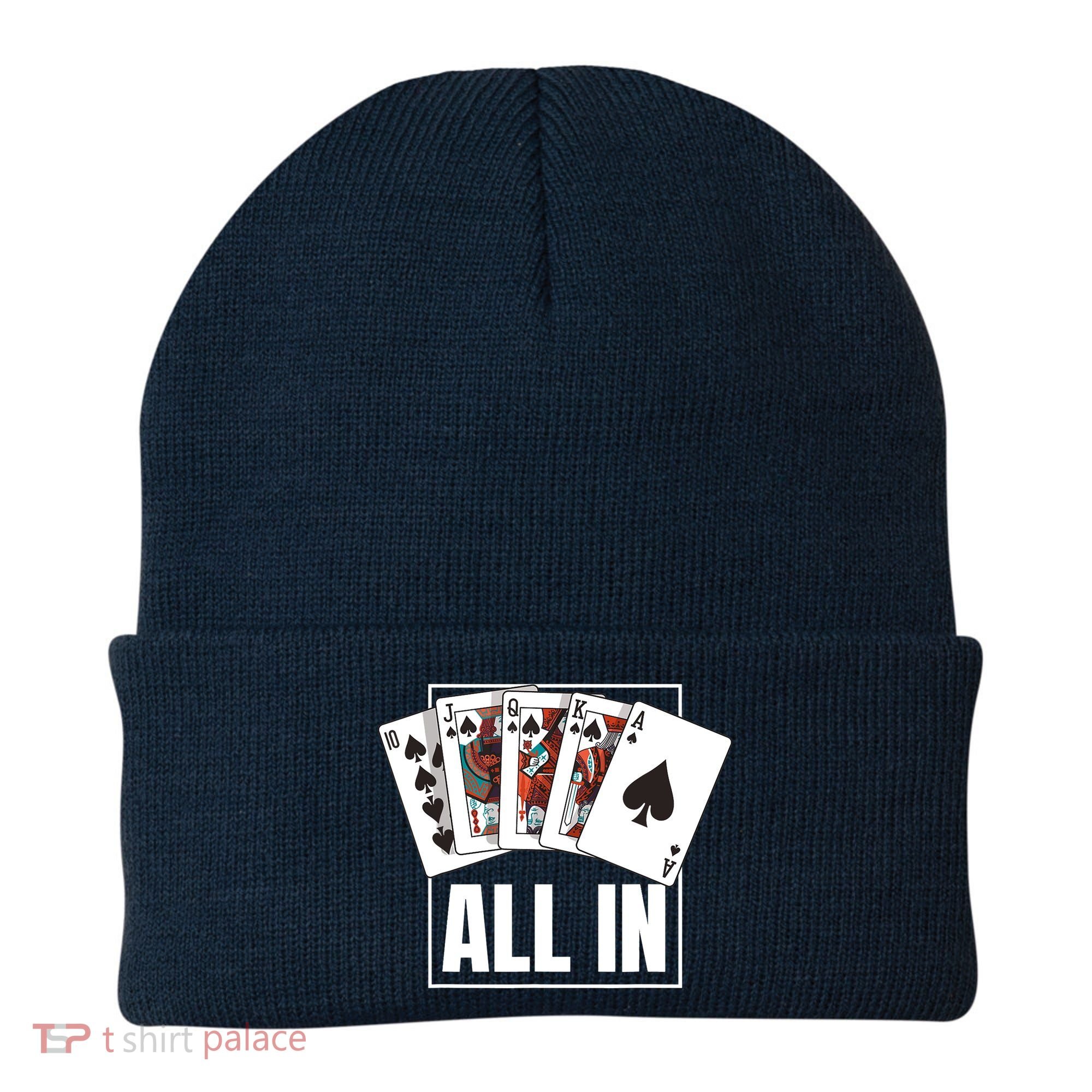 Poker Shirt Royal Flush All In Poker Player Texas Holdem Beanie
