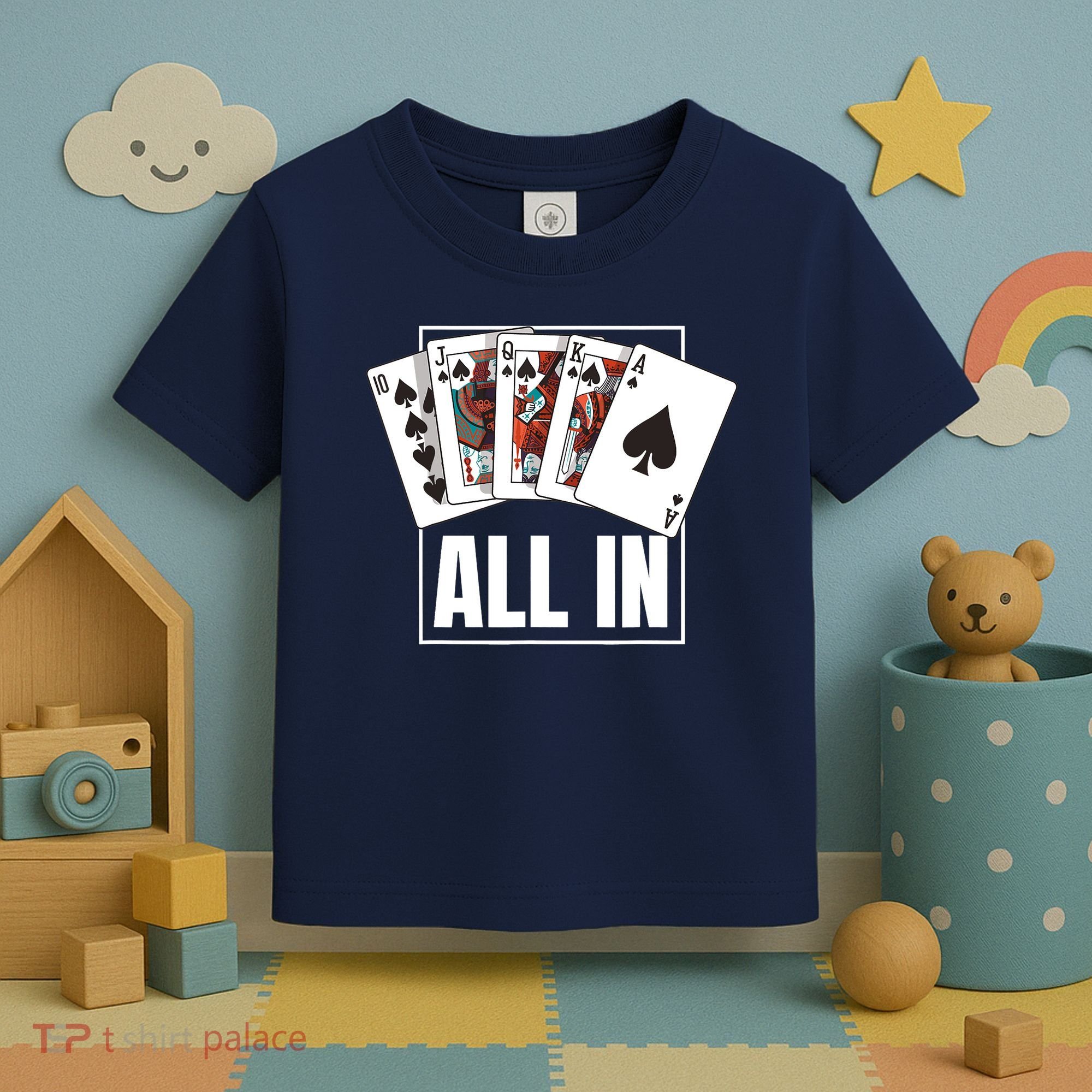 Poker Shirt Royal Flush All In Poker Player Texas Holdem Toddler T-Shirt