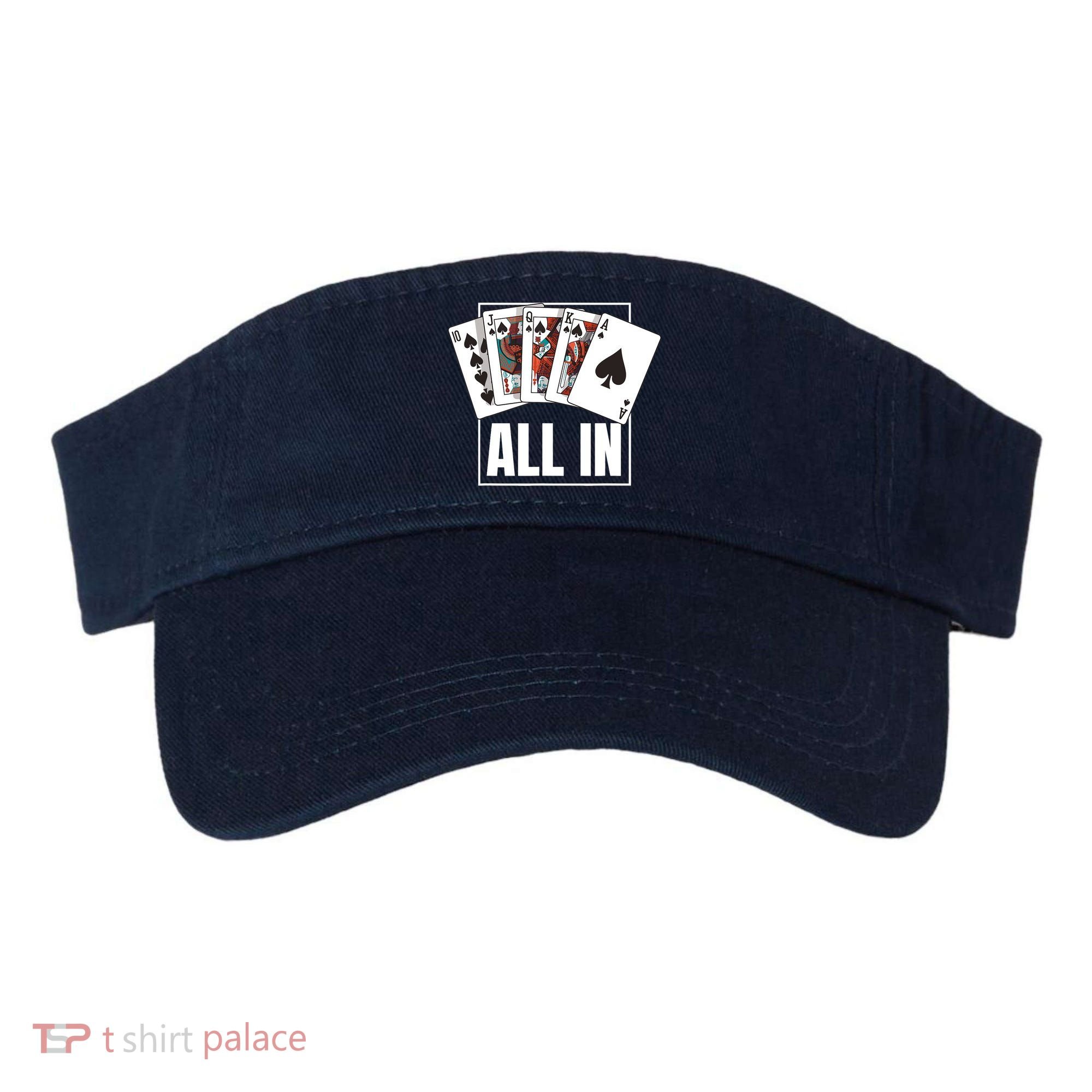 Poker Shirt Royal Flush All In Poker Player Texas Holdem Visor
