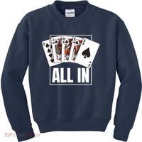 Poker Shirt Royal Flush All In Poker Player Texas Holdem Kids Sweatshirt thumb 0