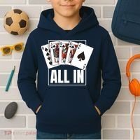 Poker Shirt Royal Flush All In Poker Player Texas Holdem Kids Hoodie thumb 2