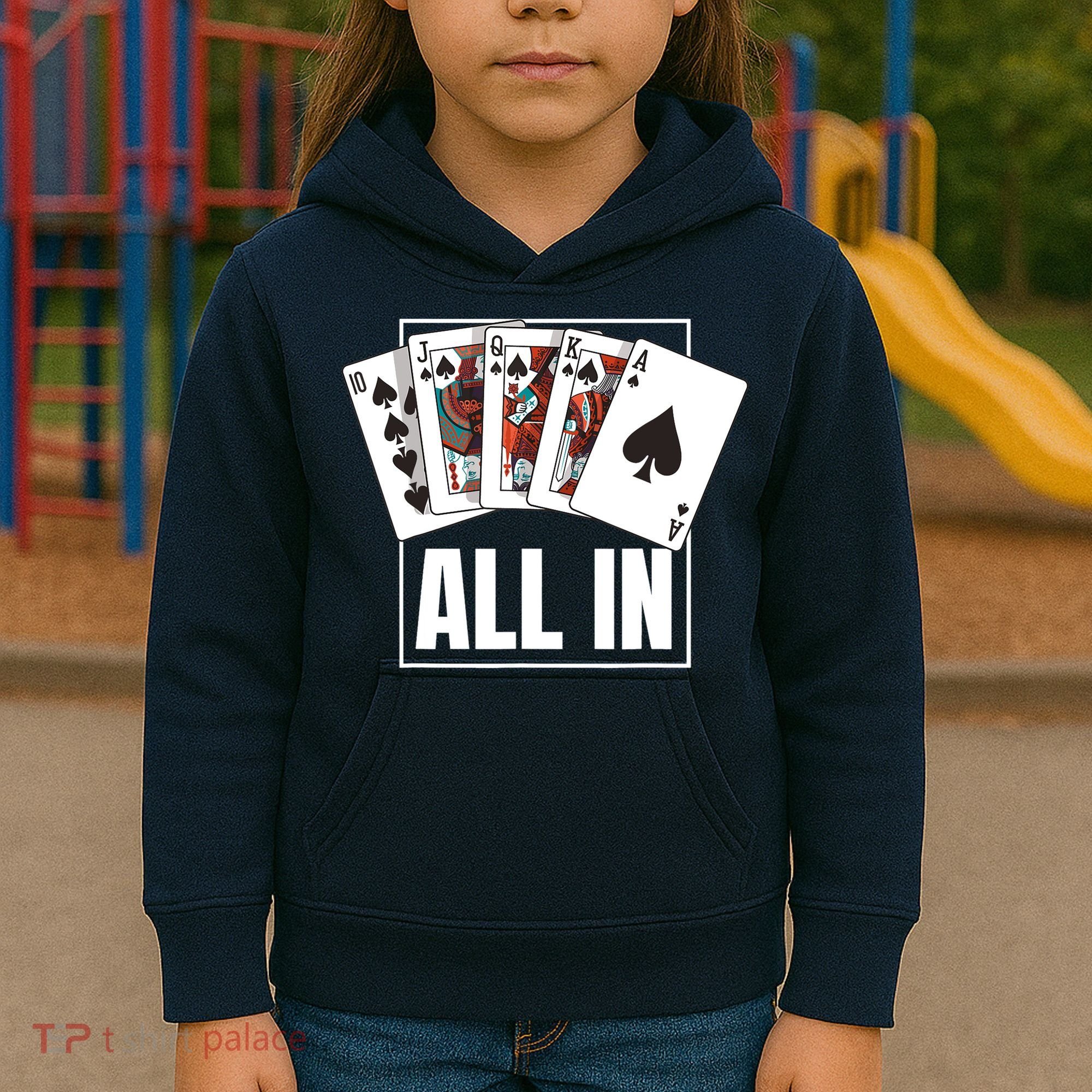 Poker Shirt Royal Flush All In Poker Player Texas Holdem Kids Hoodie