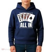 Poker Shirt Royal Flush All In Poker Player Texas Holdem Kids Hoodie thumb 4