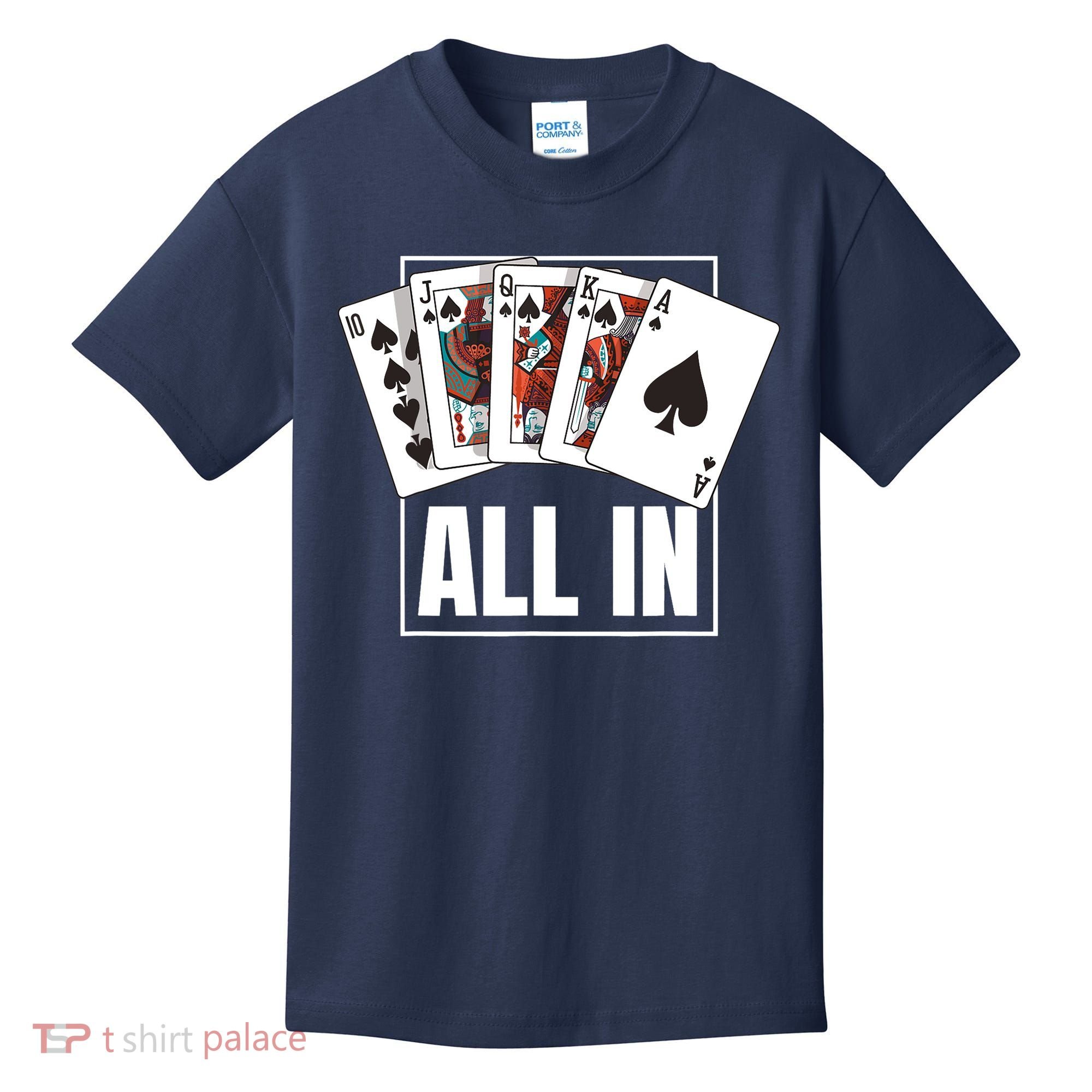 Poker Shirt Royal Flush All In Poker Player Texas Holdem Kids T-Shirt