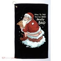 Pooping Santa Really Bad Naughty List Gift Christmas Meaningful Gift Golf Towel thumb 0