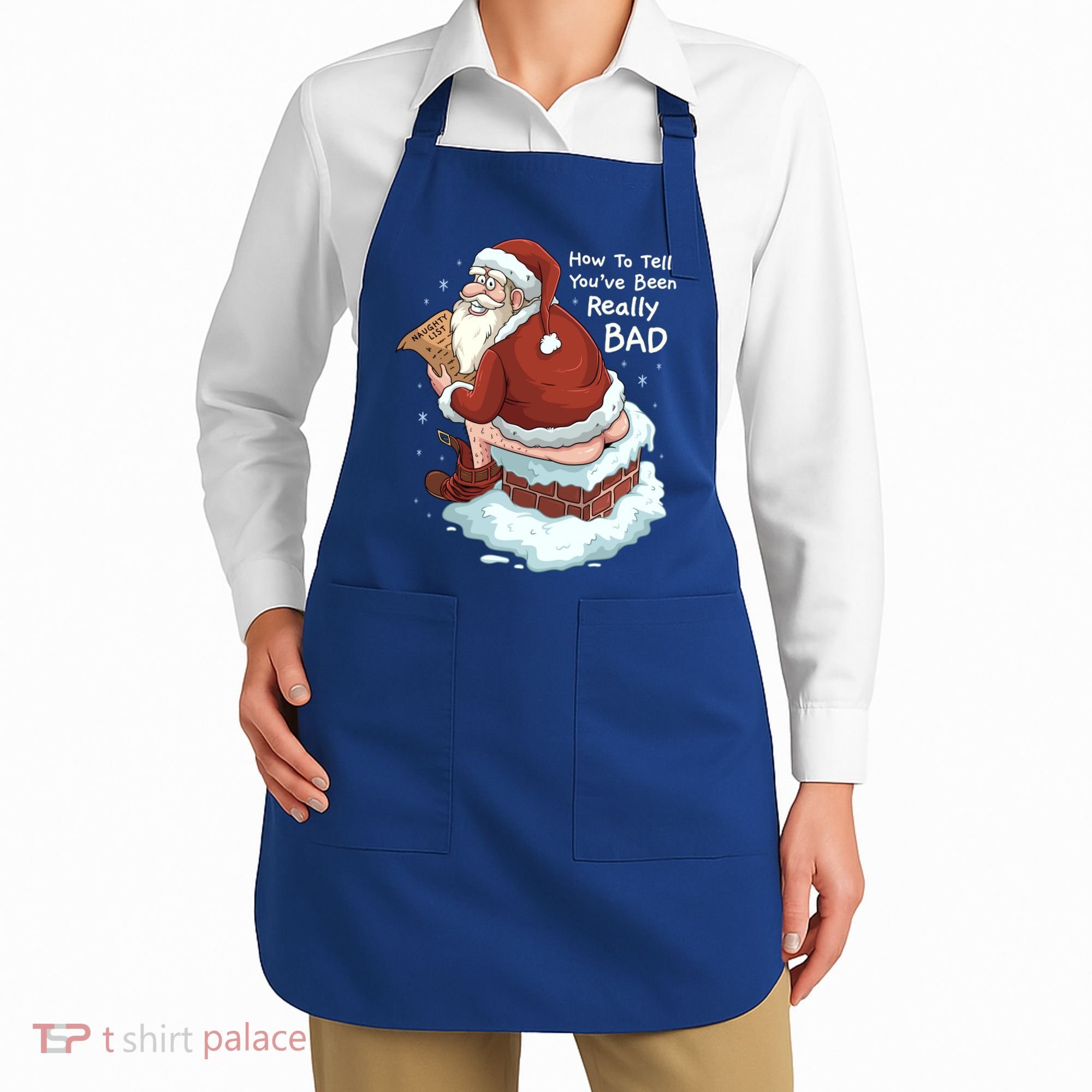 Pooping Santa Really Bad Naughty List Gift Christmas Meaningful Gift Apron