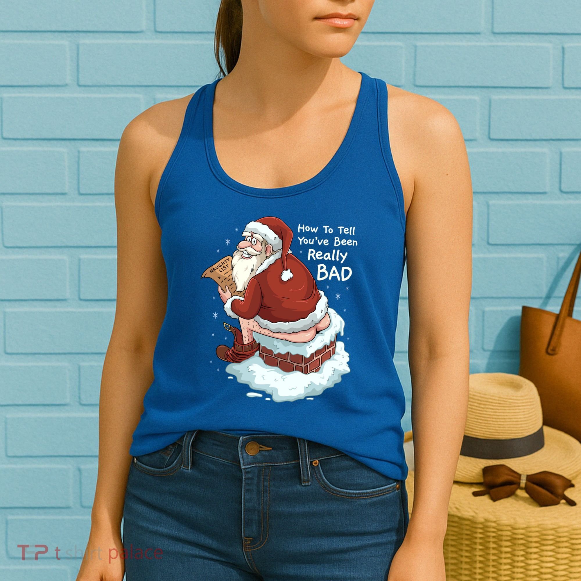 Pooping Santa Really Bad Naughty List Gift Christmas Meaningful Gift Women's Tank Top