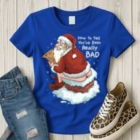 Pooping Santa Really Bad Naughty List Gift Christmas Meaningful Gift Women's T-Shirt thumb 3