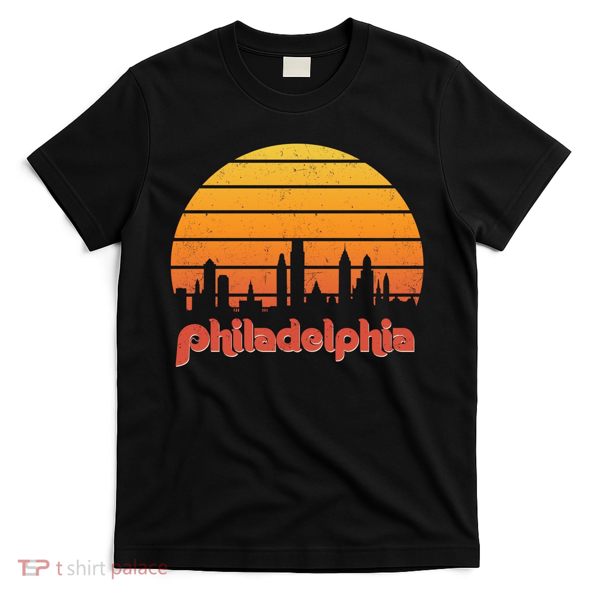 Philadelphia Skyline Retro Sunset Vintage Philly T-Shirt
