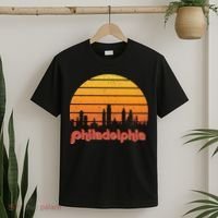 Philadelphia Skyline Retro Sunset Vintage Philly T-Shirt thumb 2