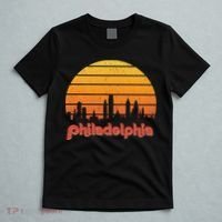 Philadelphia Skyline Retro Sunset Vintage Philly T-Shirt thumb 5