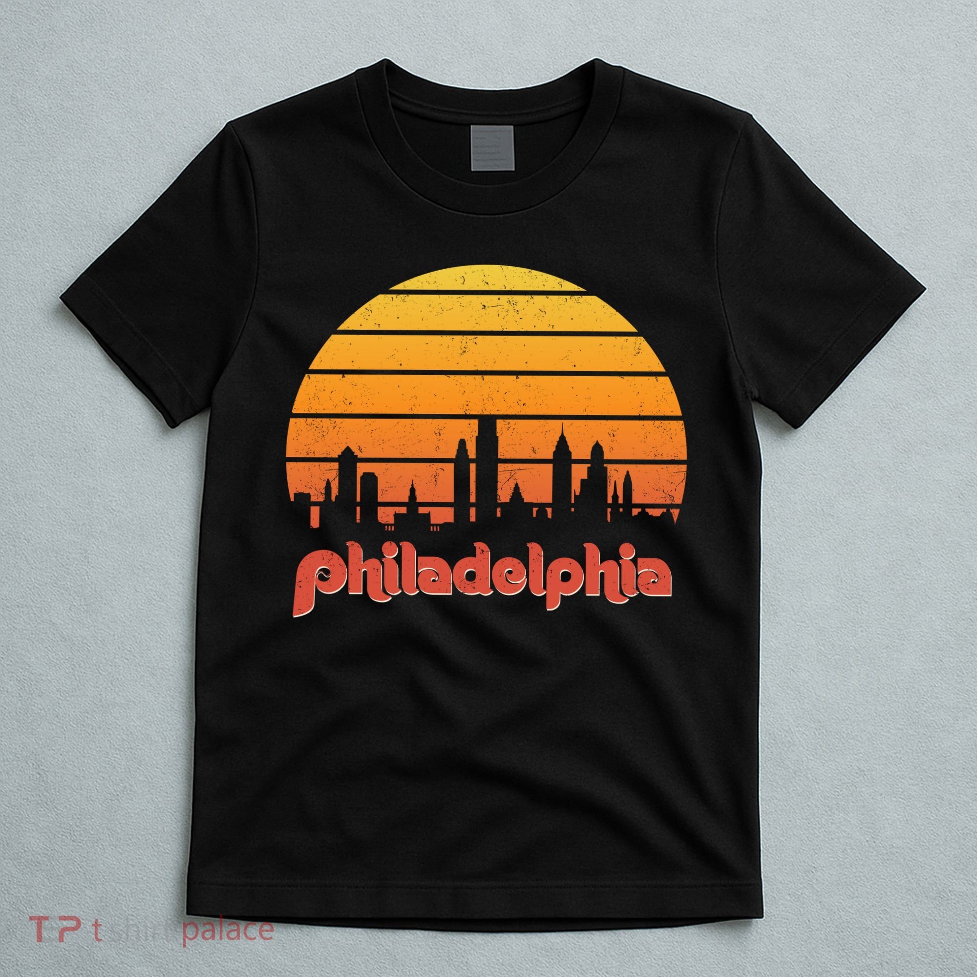 Philadelphia Skyline Retro Sunset Vintage Philly T-Shirt