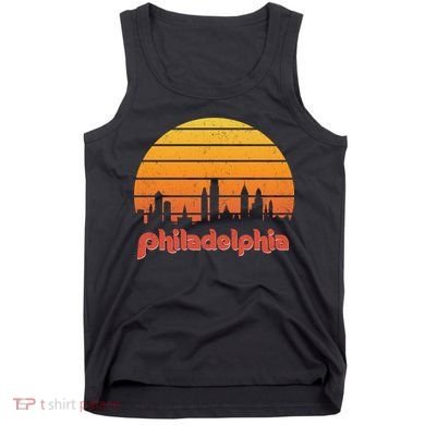 Philadelphia Skyline Retro Sunset Vintage Philly Tank Top