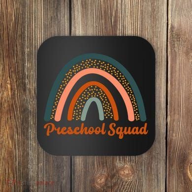 Preschool Squad Rainbow Back To School Coaster
