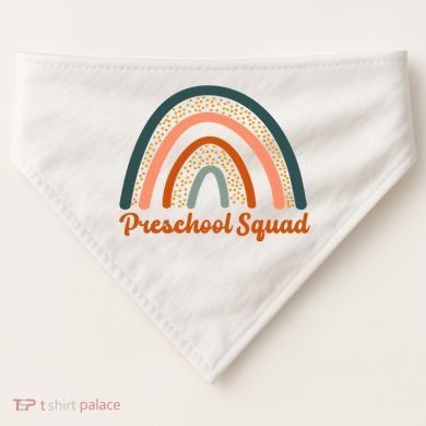 Preschool Squad Rainbow Back To School USA-Made Doggie Bandana