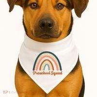 Preschool Squad Rainbow Back To School USA-Made Doggie Bandana thumb 1