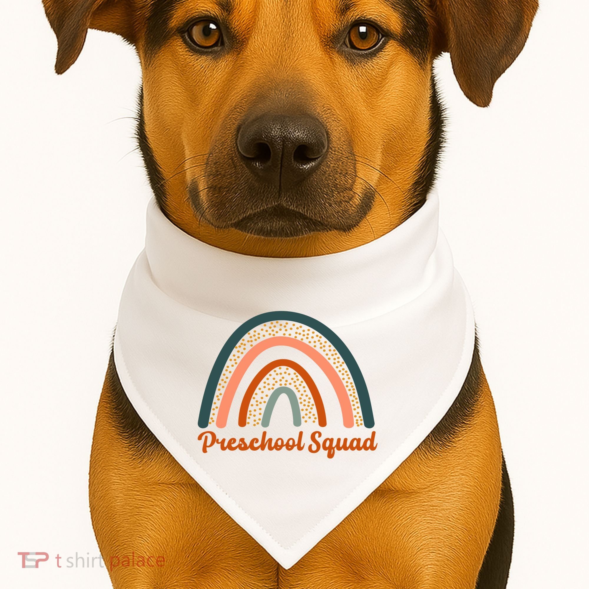 Preschool Squad Rainbow Back To School USA-Made Doggie Bandana