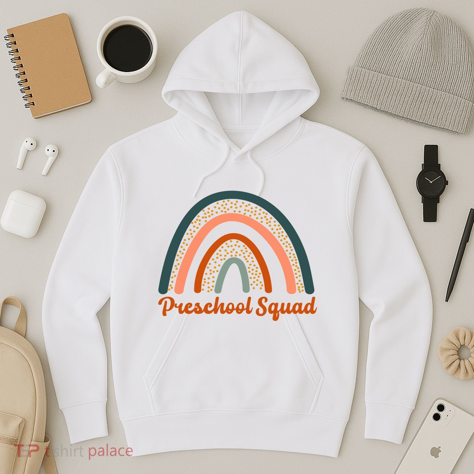 Preschool Squad Rainbow Back To School Hoodie