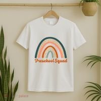 Preschool Squad Rainbow Back To School T-Shirt thumb 2