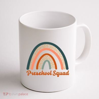 Preschool Squad Rainbow Back To School Coffee Mug back