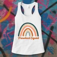 Preschool Squad Rainbow Back To School Women's Tank Top thumb 3