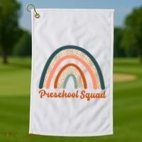 Preschool Squad Rainbow Back To School Golf Towel thumb 1