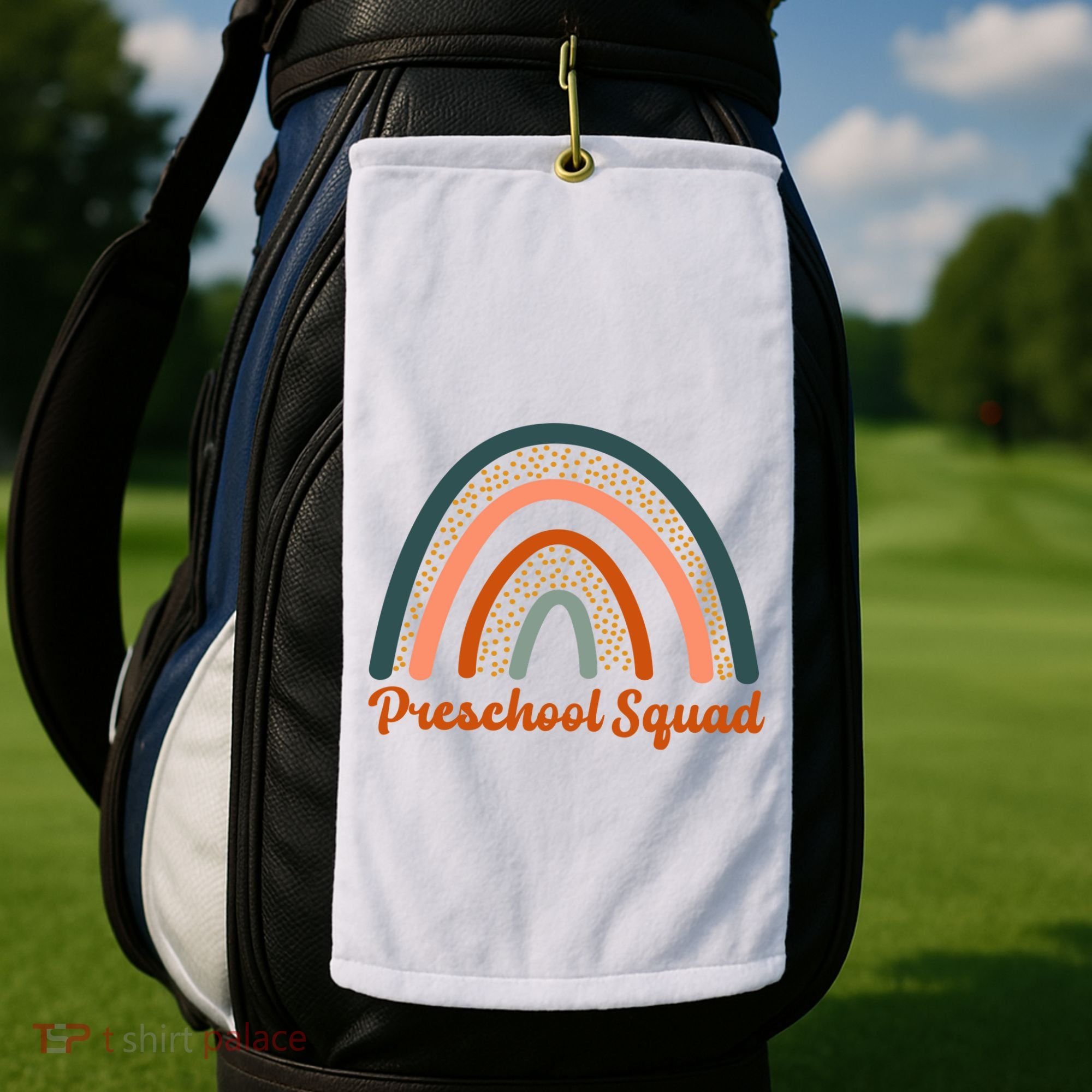 Preschool Squad Rainbow Back To School Golf Towel