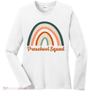 Preschool Squad Rainbow Back To School Women's Long Sleeve Shirt