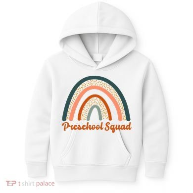 Preschool Squad Rainbow Back To School Kids Hoodie