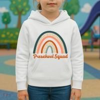 Preschool Squad Rainbow Back To School Kids Hoodie thumb 3