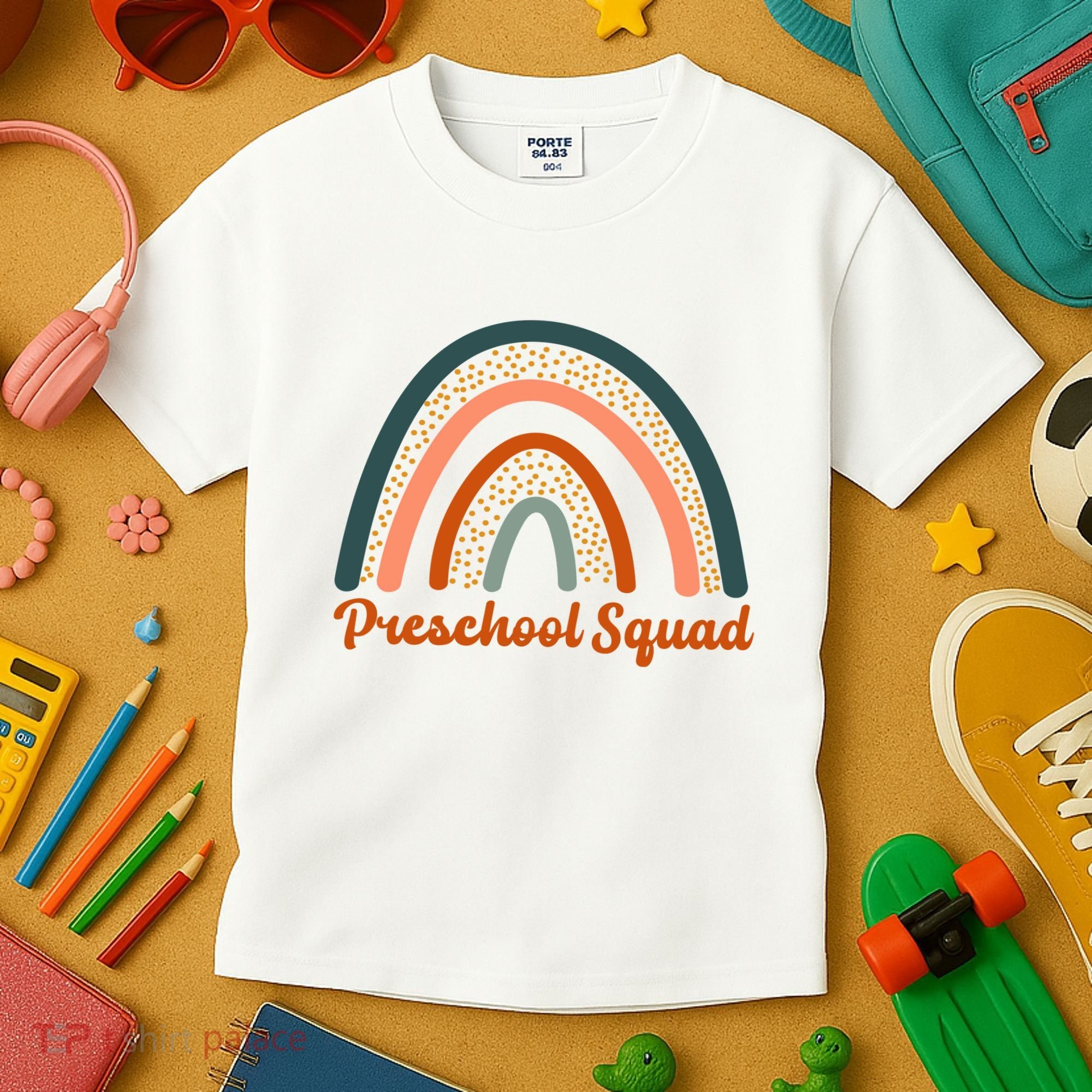 Preschool Squad Rainbow Back To School Kids T-Shirt