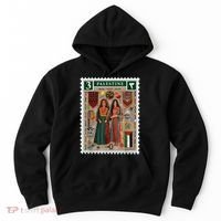 Palestine Stamp Retro Palestine Women Palestinian Flag Gaza Hoodie thumb 0