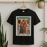 Palestine Stamp Retro Palestine Women Palestinian Flag Gaza T-Shirt thumb 2