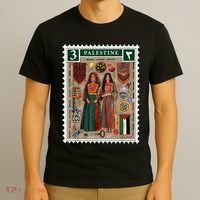 Palestine Stamp Retro Palestine Women Palestinian Flag Gaza T-Shirt thumb 3