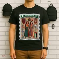 Palestine Stamp Retro Palestine Women Palestinian Flag Gaza T-Shirt thumb 6