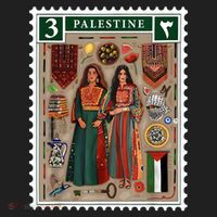 Palestine Stamp Retro Palestine Women Palestinian Flag Gaza Beanie thumb 2