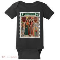 Palestine Stamp Retro Palestine Women Palestinian Flag Gaza Baby Bodysuit thumb 0