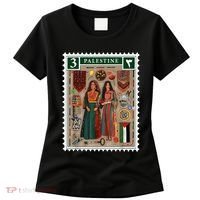 Palestine Stamp Retro Palestine Women Palestinian Flag Gaza Women's T-Shirt thumb 0