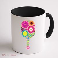Pickleball Sports Racquet Racket Paddle Flowers Coffee Mug thumb 1