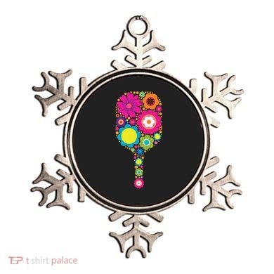 Pickleball Sports Racquet Racket Paddle Flowers Ornament