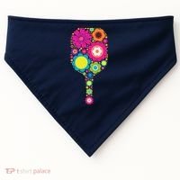 Pickleball Sports Racquet Racket Paddle Flowers USA-Made Doggie Bandana thumb 0
