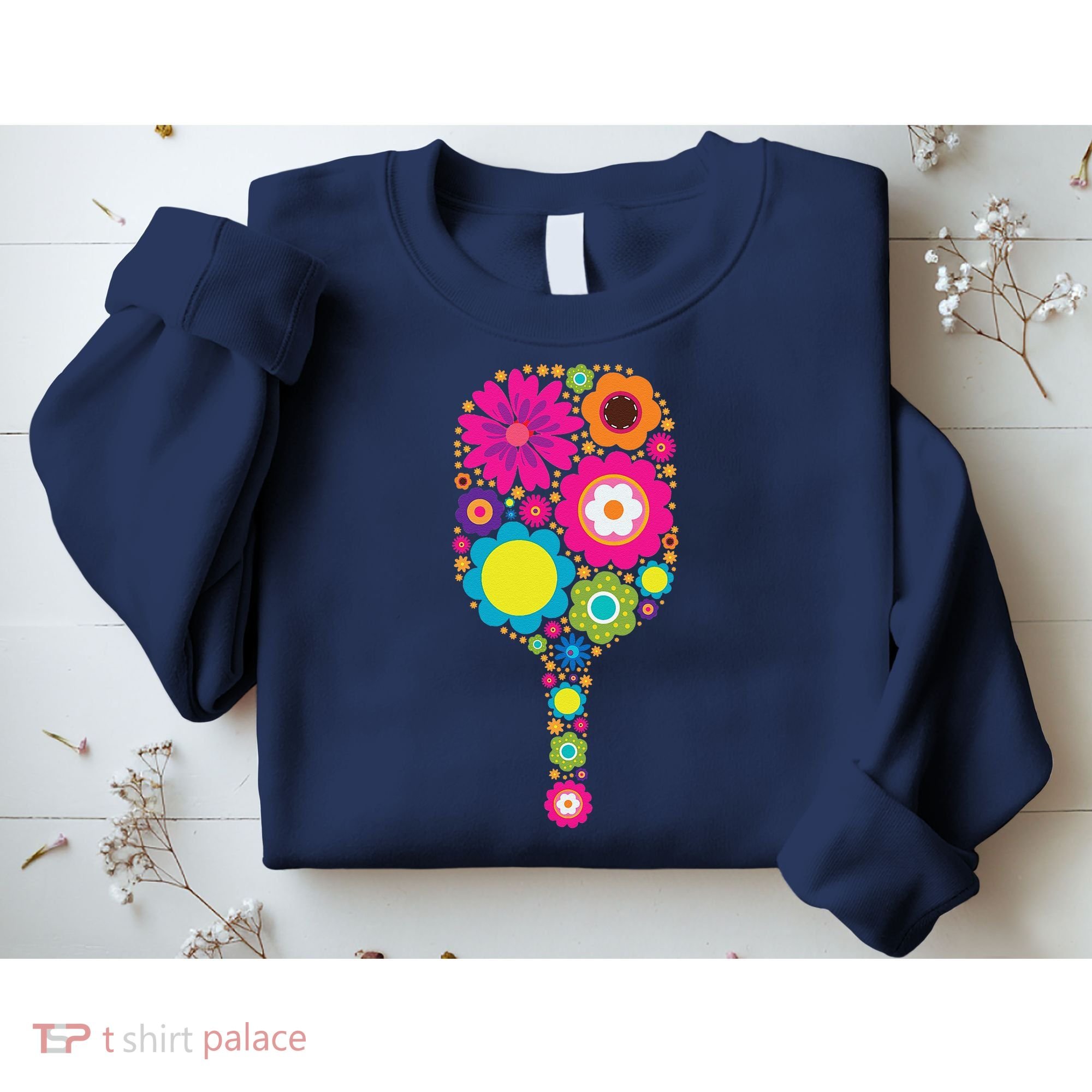 Pickleball Sports Racquet Racket Paddle Flowers Sweatshirt