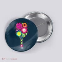 Pickleball Sports Racquet Racket Paddle Flowers Button thumb 0