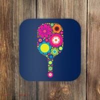Pickleball Sports Racquet Racket Paddle Flowers Coaster thumb 0