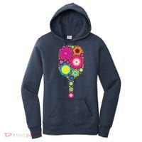Pickleball Sports Racquet Racket Paddle Flowers Women's Hoodie thumb 0