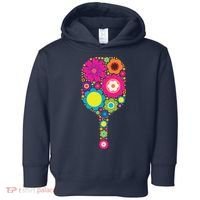 Pickleball Sports Racquet Racket Paddle Flowers Toddler Hoodie thumb 0
