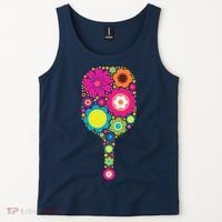 Pickleball Sports Racquet Racket Paddle Flowers Tank Top thumb 2