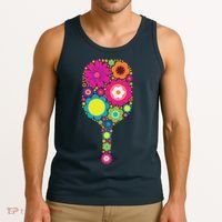 Pickleball Sports Racquet Racket Paddle Flowers Tank Top thumb 3