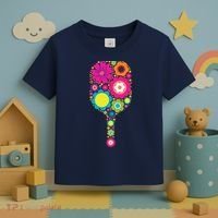 Pickleball Sports Racquet Racket Paddle Flowers Toddler T-Shirt thumb 3